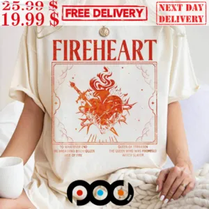 Fireheart Inspirational Funny Licensed Throne Of Glass Shirt