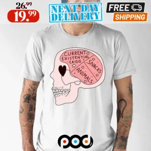 Brain Current Existential Crisis Snacks Animals Skull Shirt