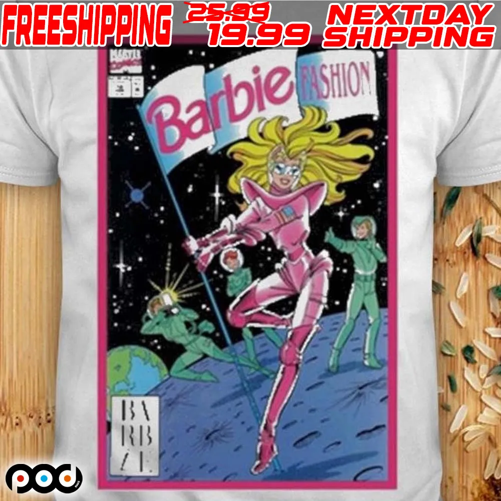 Barbie On Moon Landing Comic Book Shirt