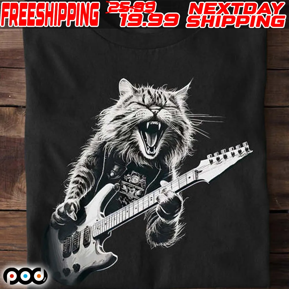 Cat Playing Guitar Shirt