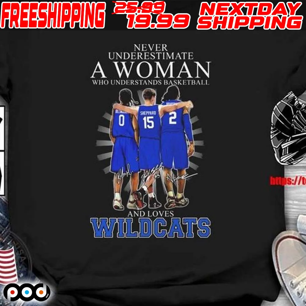 Never Underestimate A Woman Who Understands Basketball And Loves Wildcats Signatures Shirt