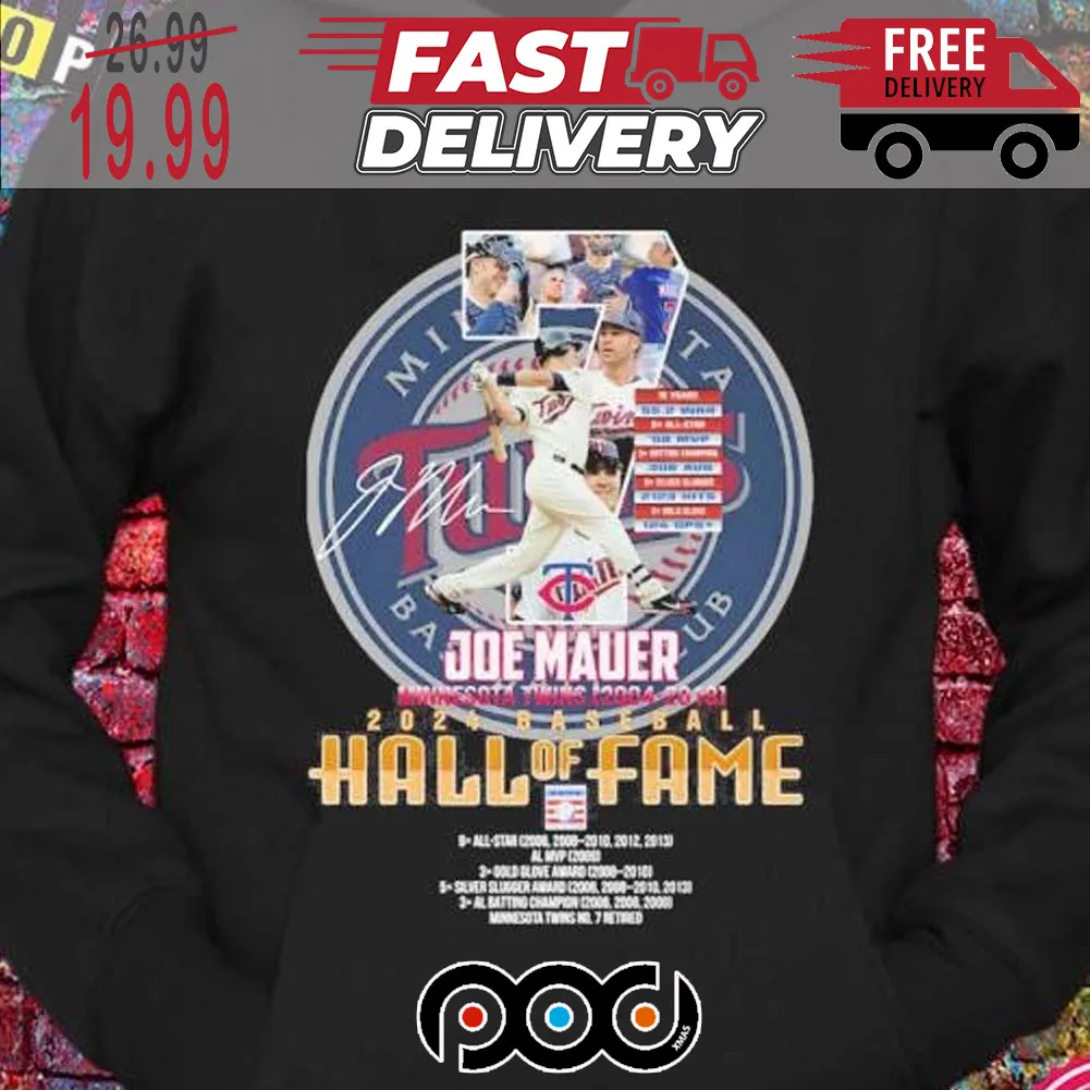 Joe Mauer Minnesota Twins 2024 Baseball Hall Of Fame Shirt