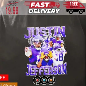 Justin Jefferson Minnesota Vikings Vintage 90s Retro Style Shirt