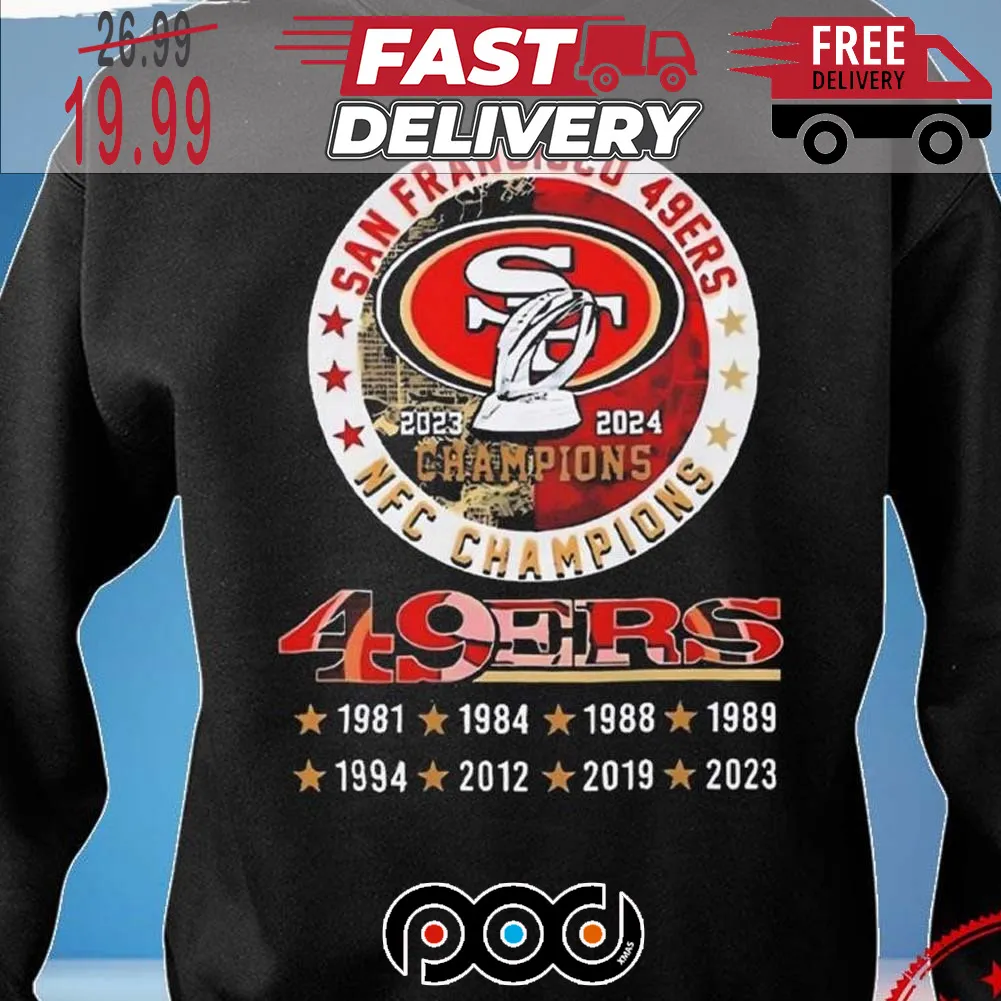 San Francisco 49ers 8 Time NFC Champions Super Bowl NFL Shirt