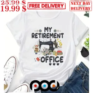 I‘ll Be In My Office Sewing Machine With Cute Buttons Floral Shirt