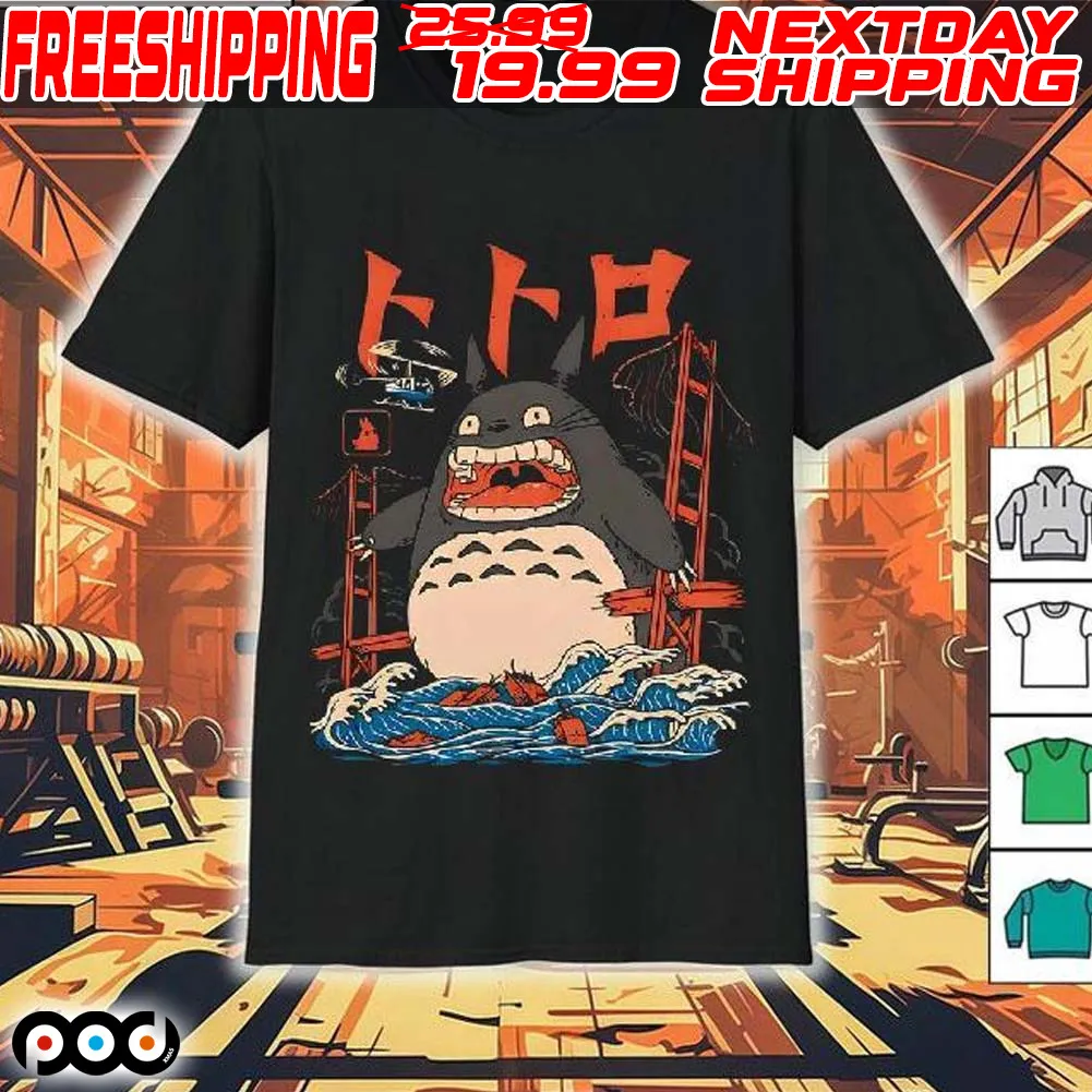 Giant Totoro Wreaking Havoc On The City The Neighbor’s Attack Shirt