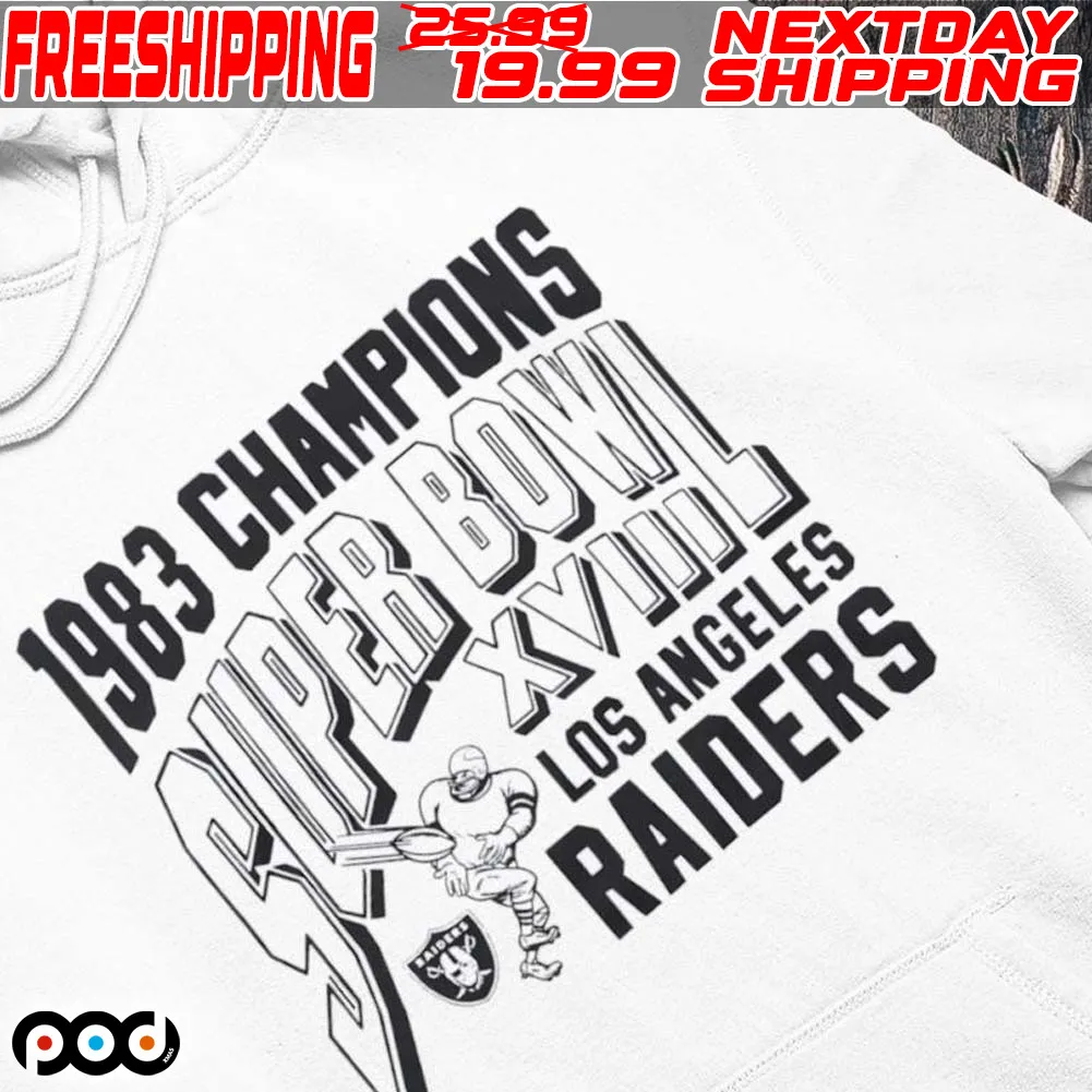 1983 Champion Los Angeles Raiders Super Bowl XVIII Champs Shirt