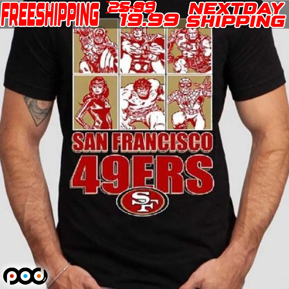 Disney Marvel Avengers Line-up San Francisco 49ers Shirt