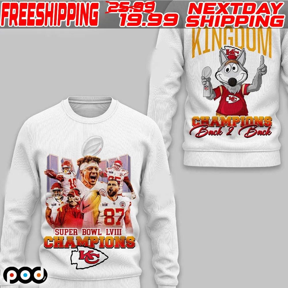 Chiefs Kingdom Super Bowl Lviii Champions Super Bowl 2024 Back 2 Back Shirt