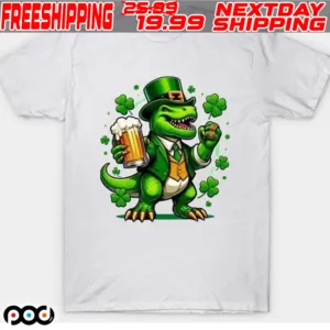 T-rex Drinking Beer St. Patrick’s Day Shirt