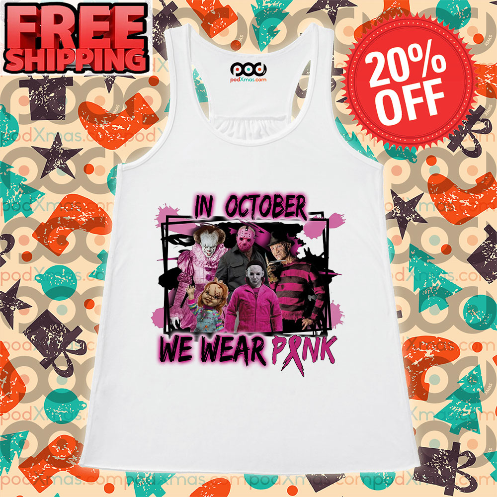 In October We Wear Pink Horror Halloween Tank Top