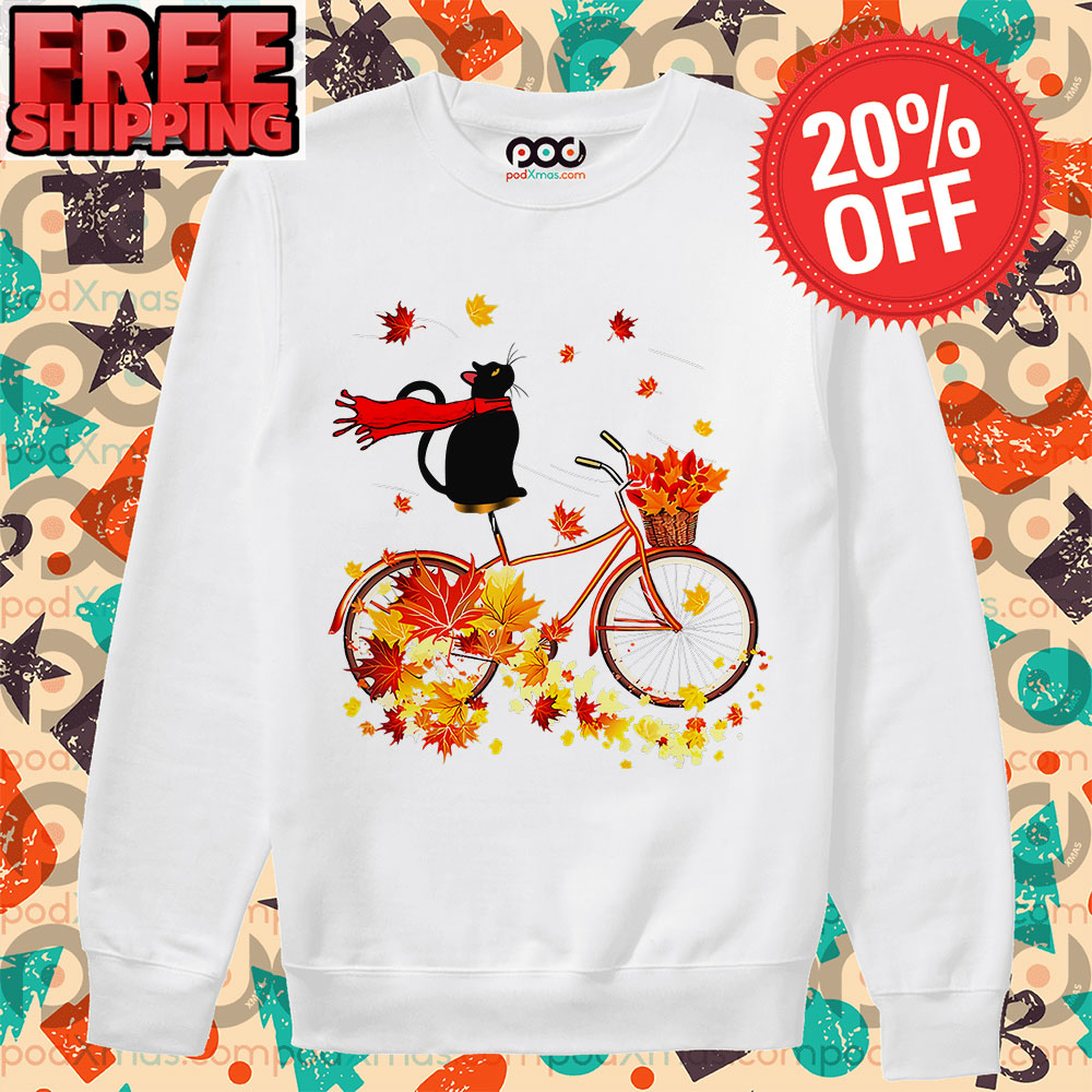 Black Cat Orange Bike Autumn Long Sleeve