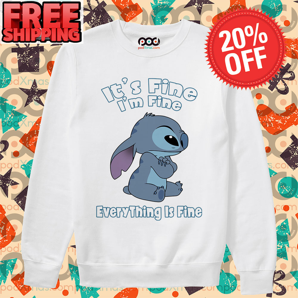 It’s Fine I’m Fine Everything Is Fine Stitch Cute Long Sleeve