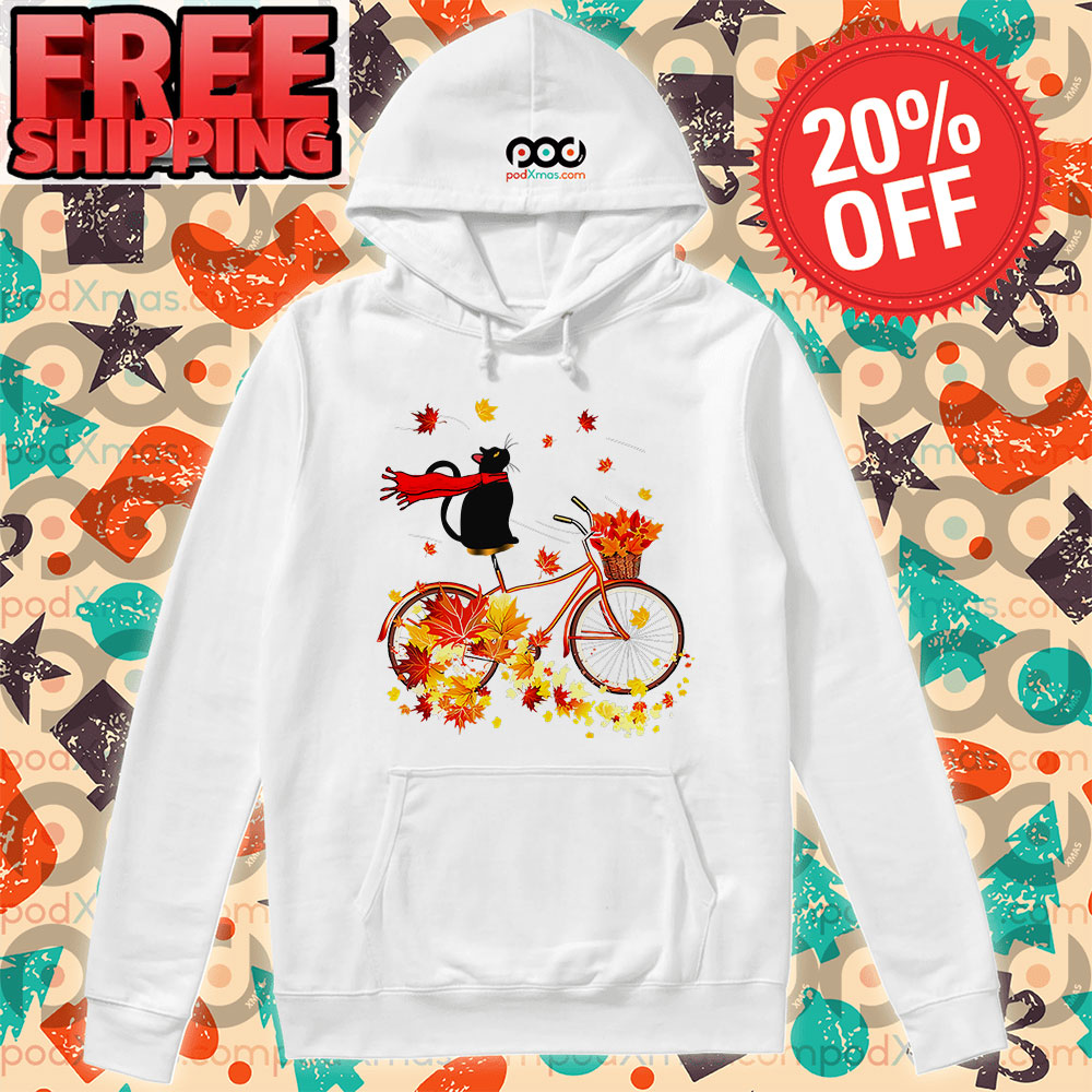 Black Cat Orange Bike Autumn Hoodie