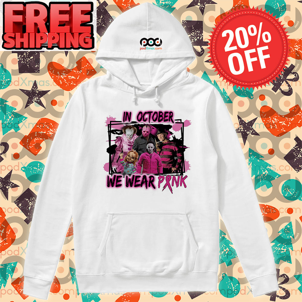 In October We Wear Pink Horror Halloween Hoodie