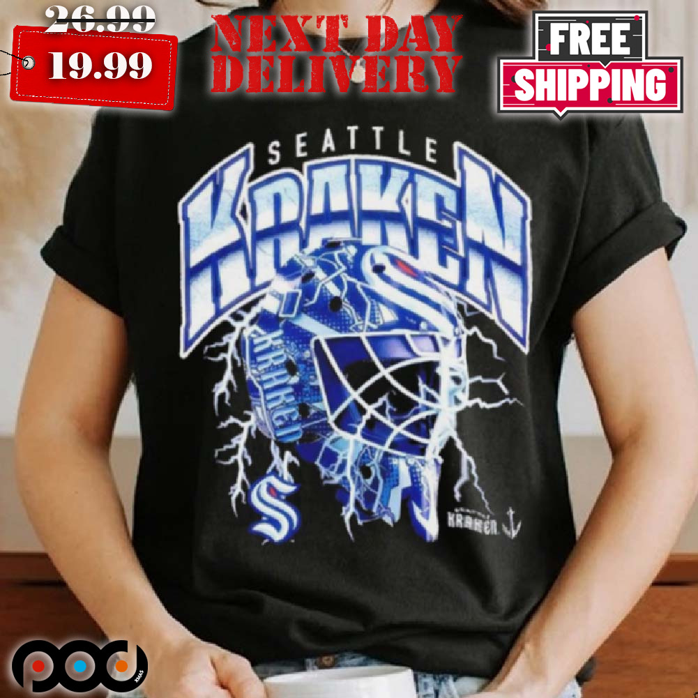 Seattle Kraken Lightning Strike Helmet Shirt Seattle Kraken Lightning Strike Helmet Shirt