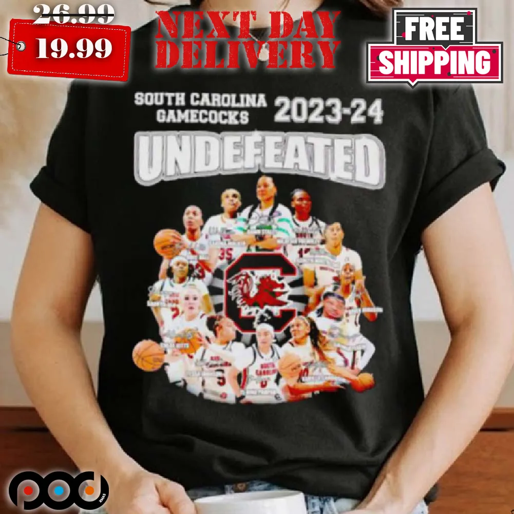 South Carolina Gamecocks 2023 2024 undefeated players shirt_