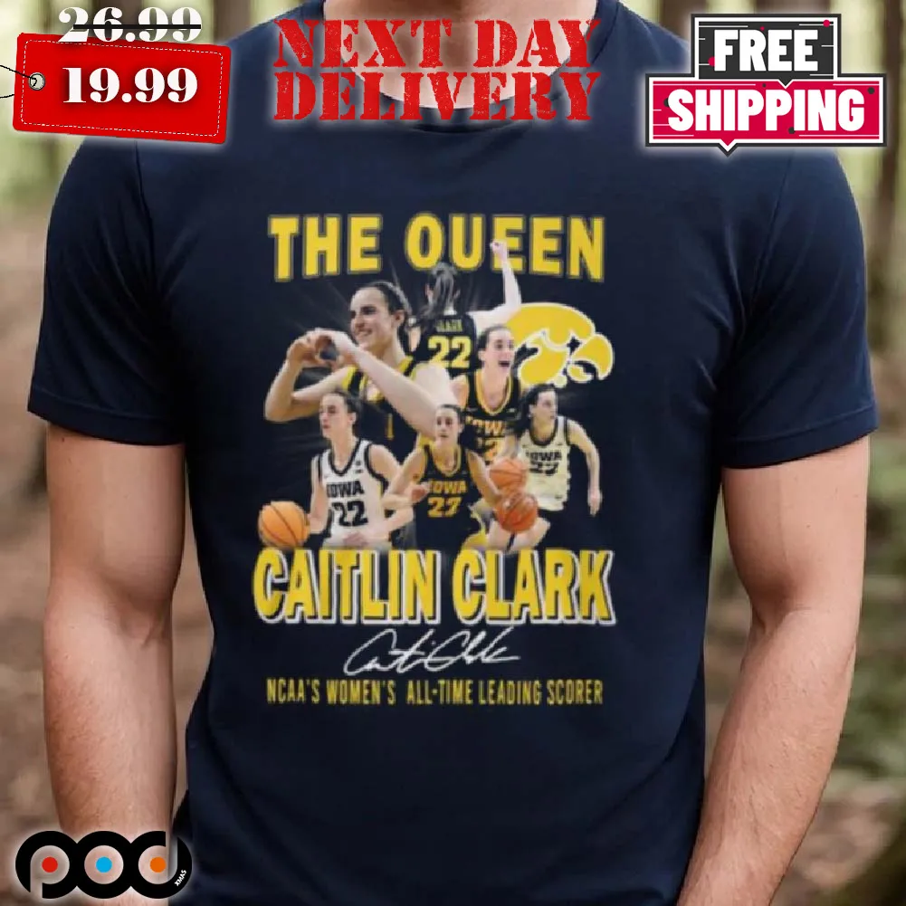 The Queen Caitlin Clark NCAA's Women's All Time Leading Scorer Shirt