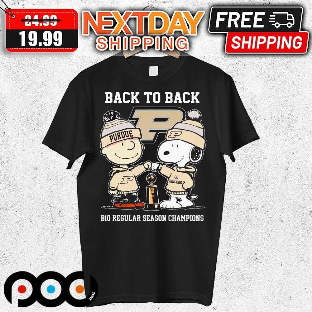 Snoopy and Charlie Brown Back To Back Purdue Boilermakers Big Ten Regular Season Champions Shirt