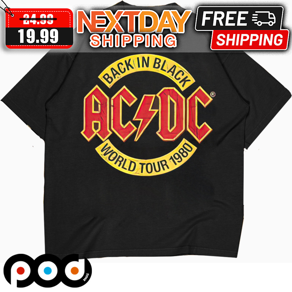 ACDC Black In Black World Tour 1980 Vintage Shirt