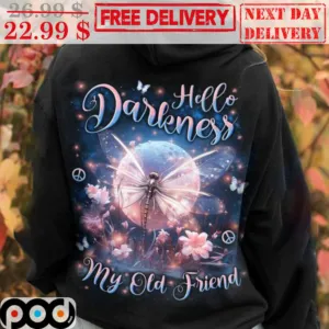 Dragonfly Moon Hello Darkness My Old Friend Hippies Shirt