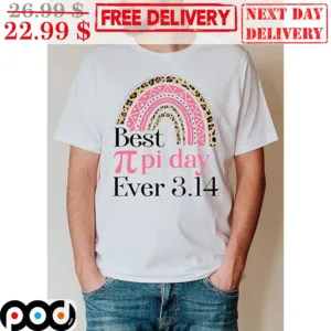 Best Pi Day Ever 3.14 Leopard Rainbow Math Lover Shirt