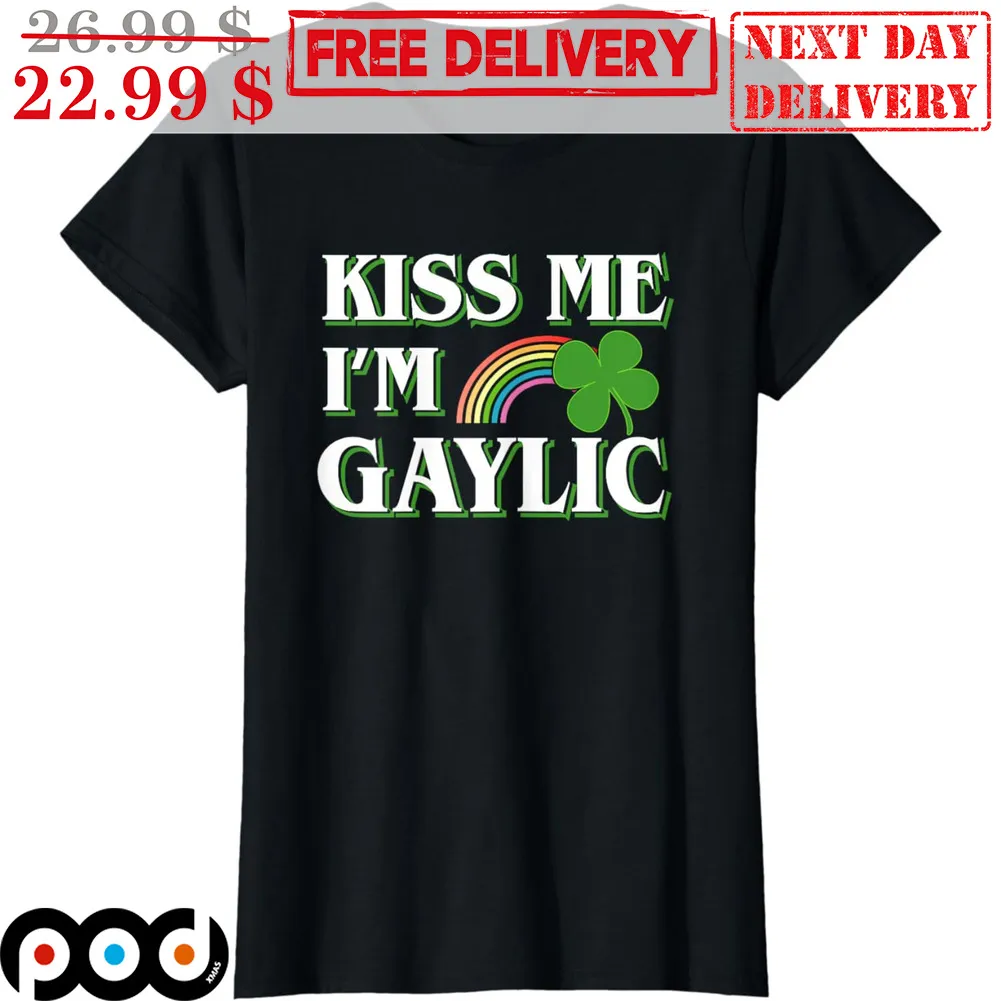 Kiss Me I'm Gaylic Rainbow St Patrick's Day Shirt