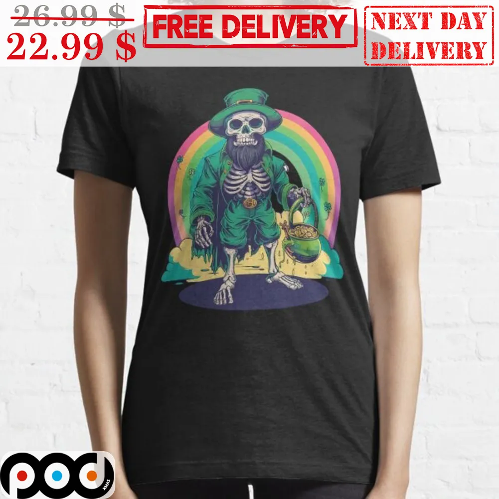 Skeleton St Patrick's Day Rainbow Vintage Shirt