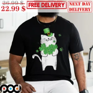 Cat Leprechan Shamrock St Patrick's Day Shirt