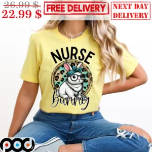 Easter Day Nurse Bunny Leopard Shirt