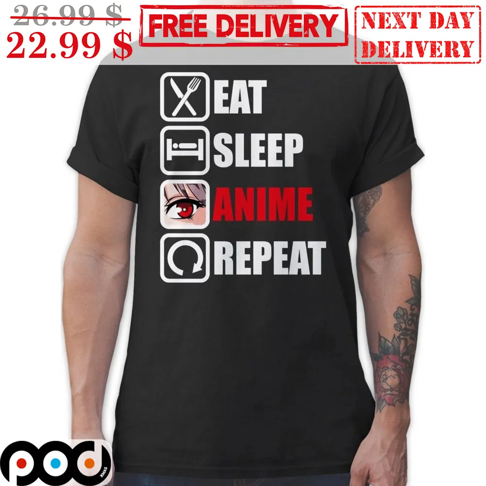 Eat Sleep Anime Repeat Shirt