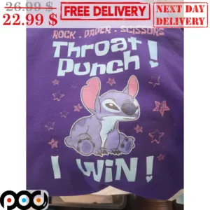 Stitch Rock Paper Scissors Throat Punch I Win Shirt