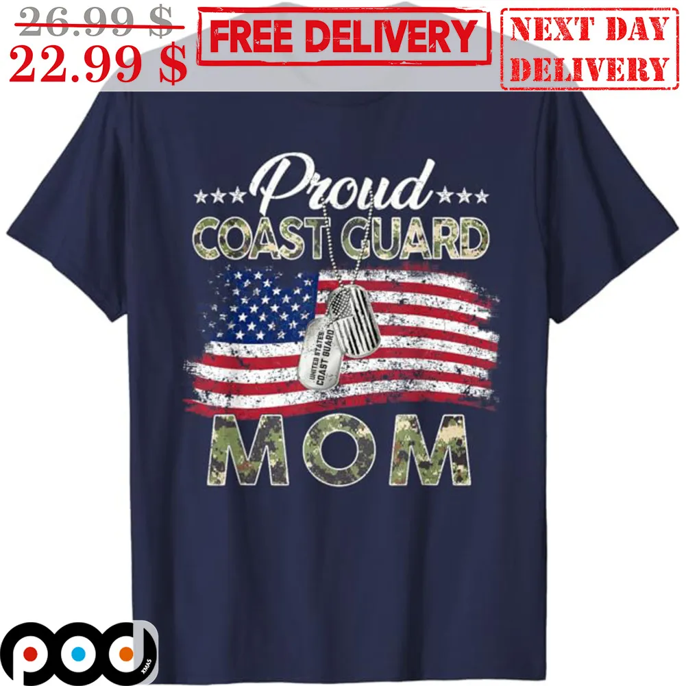 Proud Coast Guard Mom American Flag Vintage Shirt