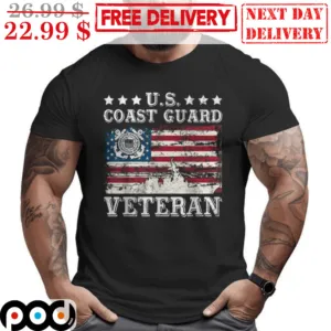 US Coast Guard Veteran American Flag Shirt