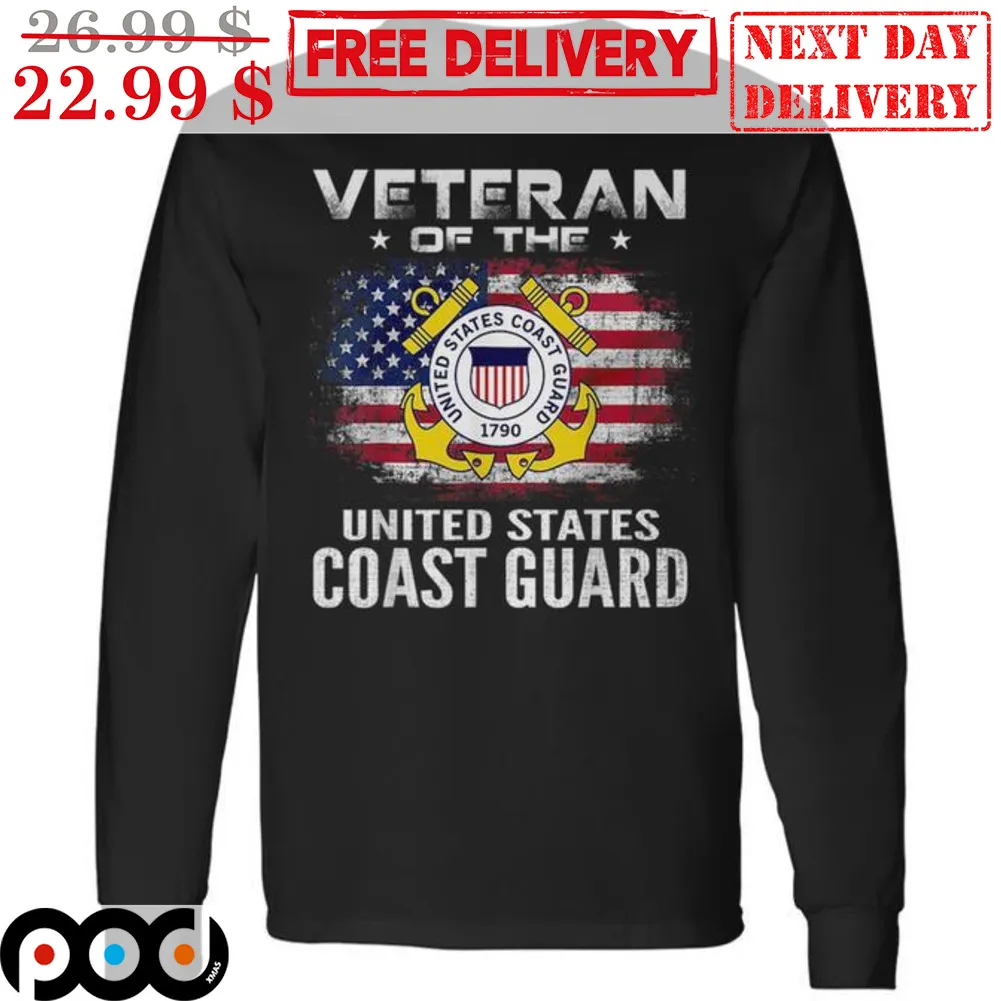 Veteran Of The United States Coast Guard American Flag Vintage Shirt