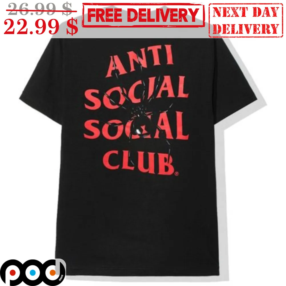 Black Spider Anti Social Club Shirt