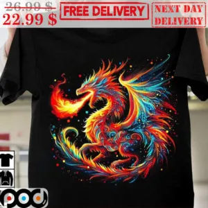 Dragon Fire Colorful Graphic Shirt