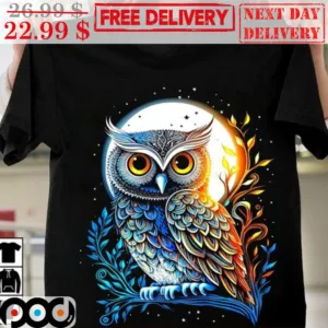 Owl Sunset Graphic Art Shirt