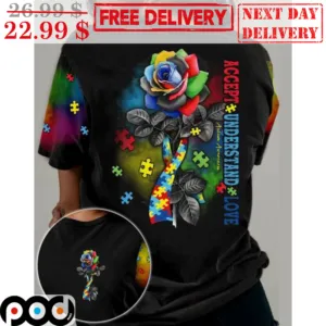 Roses Autism Accept Understand Love Awareness Shirt