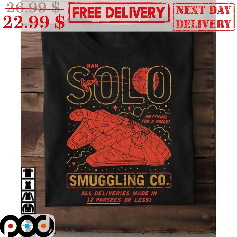 Star Wars Han Solo Anything For A Price Smuggling Co Vintage Shirt