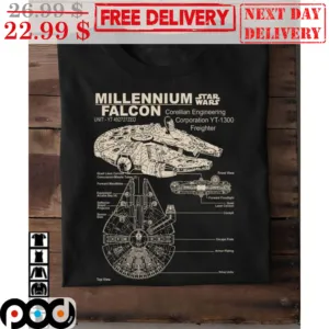 Star Wars Millennium Falcon Corellian Engineering Corporation YT 1300 Ferigher Shirt