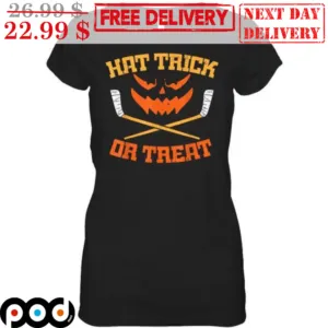 Hat Trick Or Treat Halloween Hockey Shirt
