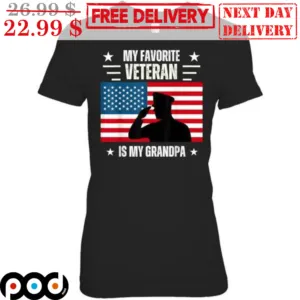 My Favorite Veteran Is My Grandpa American Flag Shirt