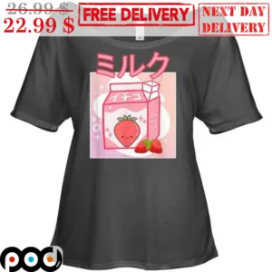 Pink Strawberry Milk Cute Retro Shirt