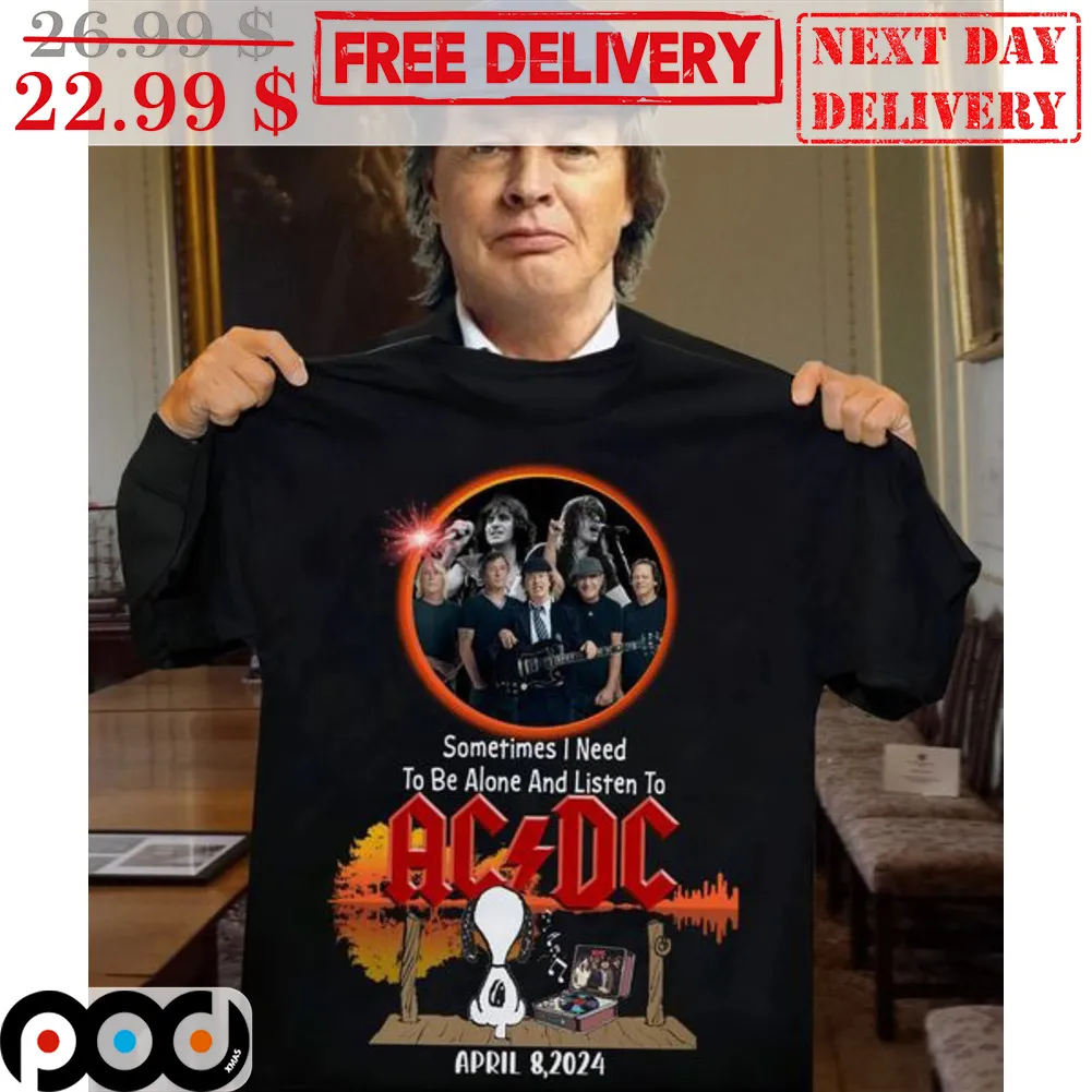 Snoopy Sometimes I Need To Be Alone And Listen To AC DC Shirt