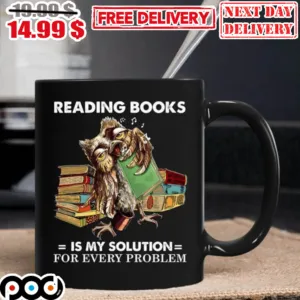 Owl Reading Books Is My Solution For Every Problem Mug