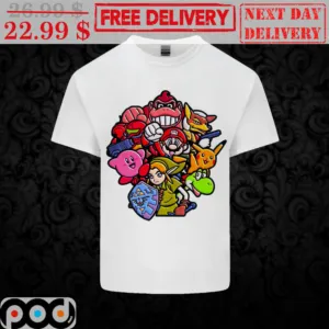 Super Mario Kirby Pikachu Shirt