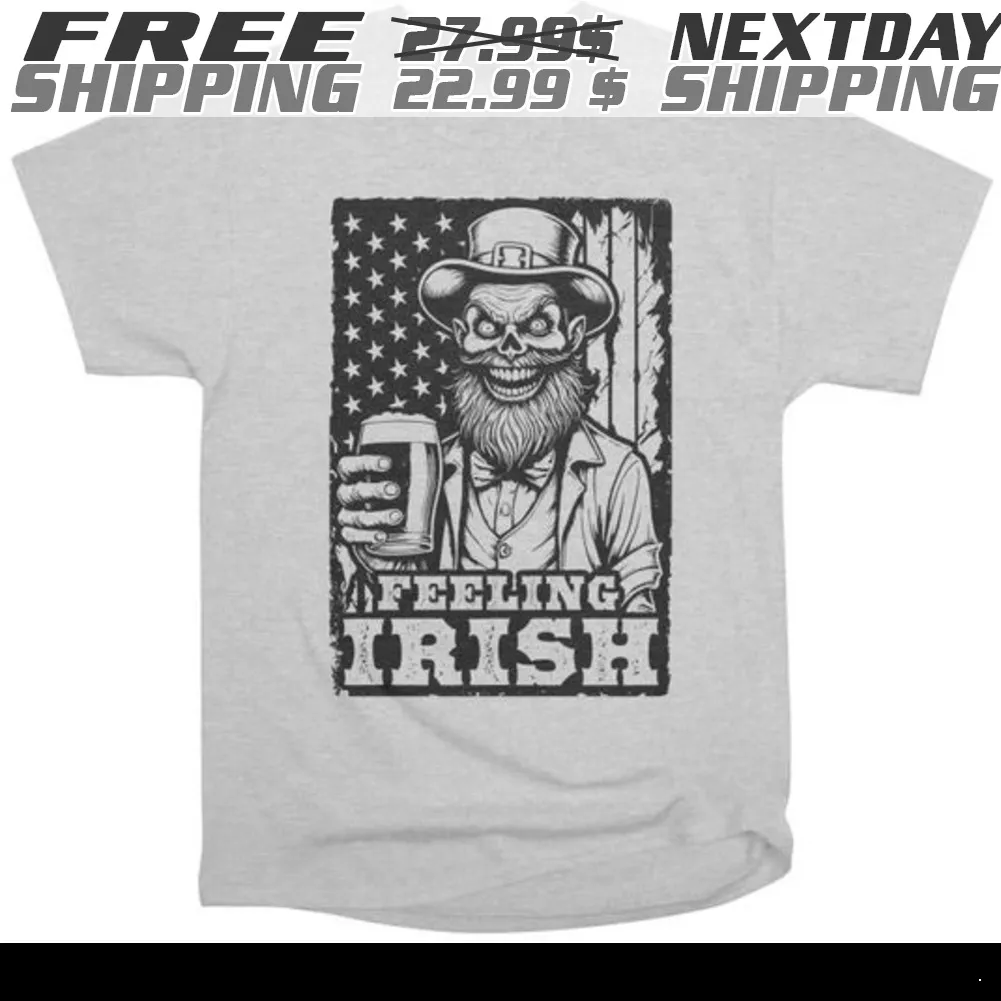 Zombie Feeling Irish St Patrick's Day American Flag Shirt