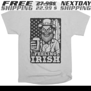 Zombie Feeling Irish St Patrick's Day American Flag Shirt