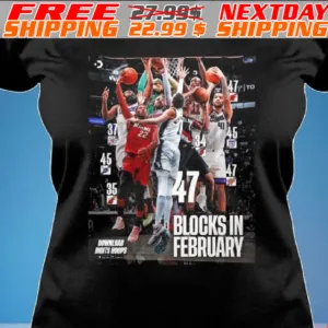 Blocks In February Victor Wembanyama Bulls Knicks Hornets Kings Clippers Heat Trail Blazers Shirt